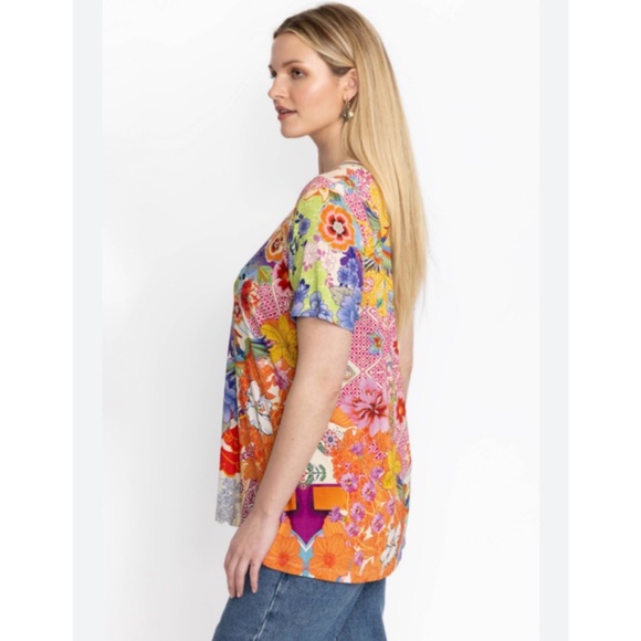 NWT Johnny Was Dreamer Short Sleeve Crew Neck Swing Tee - Picture 2 of 5